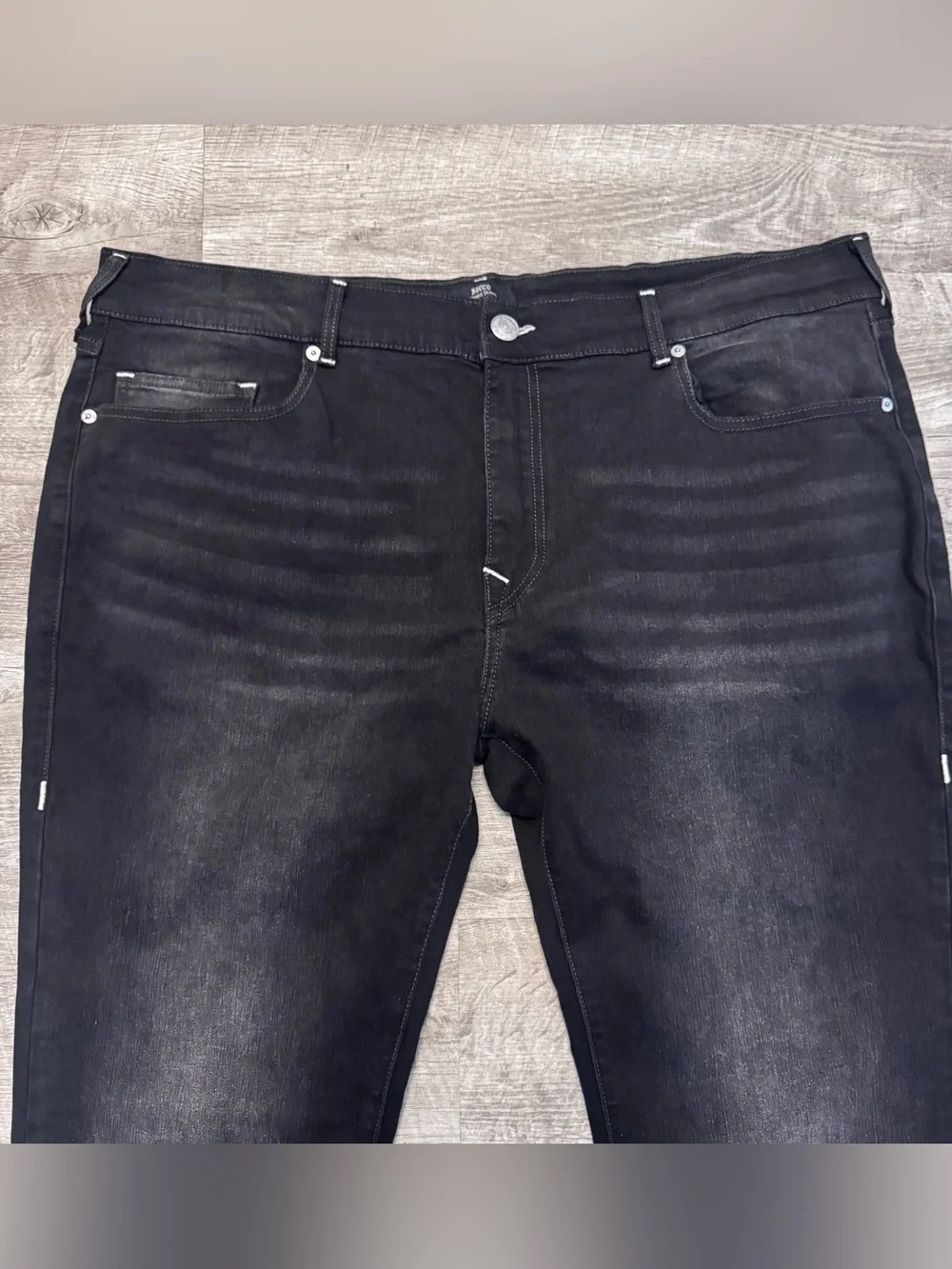 True Religion Rocco Relaxed Skinny Black Wash Denim Jeans Mens Sz. 40